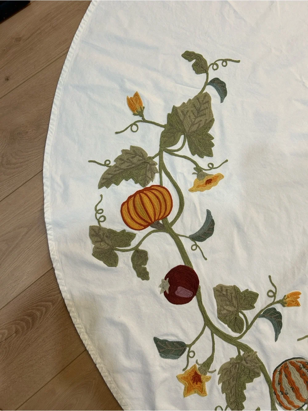 Williams Sonoma Harvest Embroidered Tablecloth
